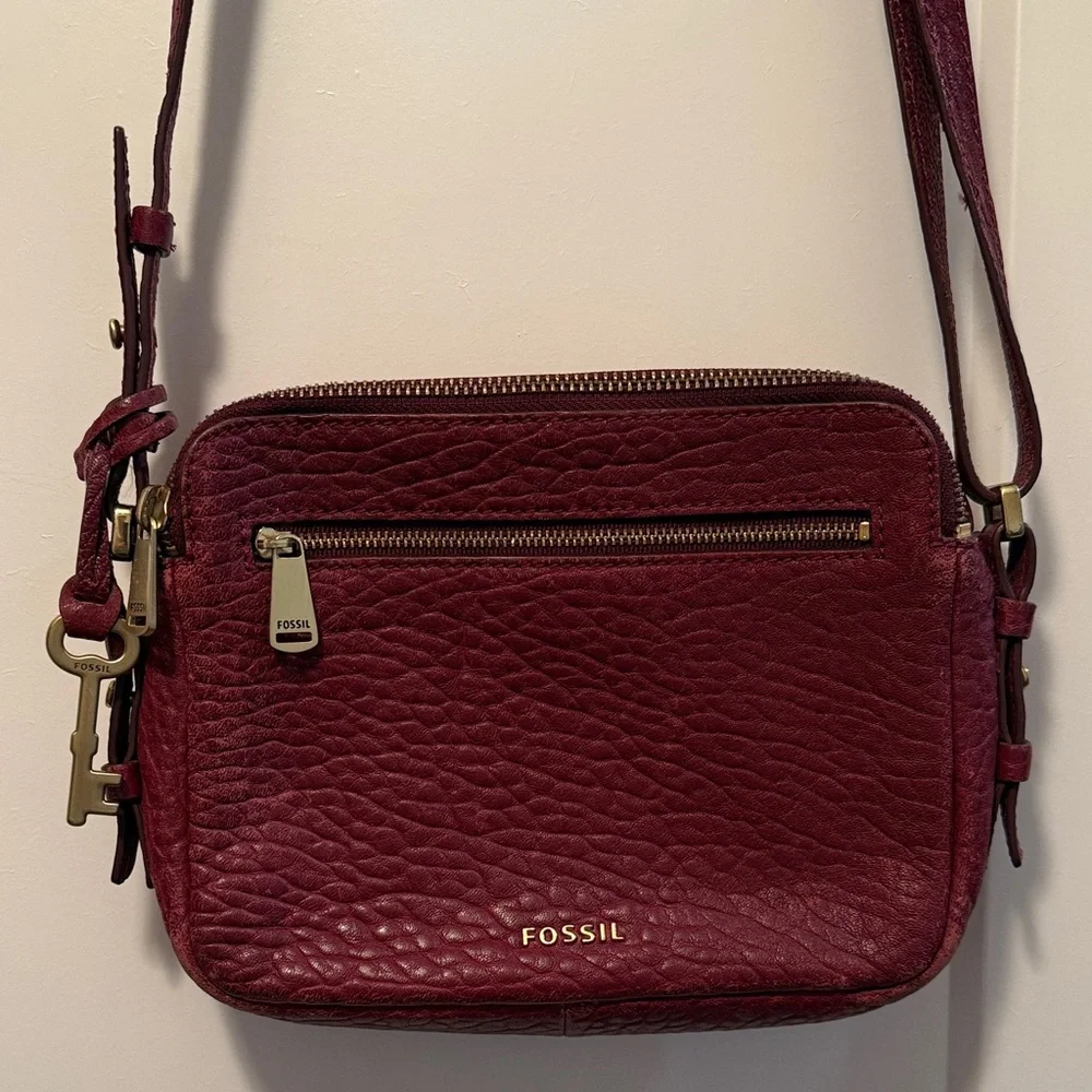 Fossil Women's Piper Toaster Maroon Crossbody Bag